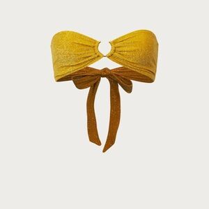 SAME Swim Pierced Bandeau Top in Gold Shimmer Lurex